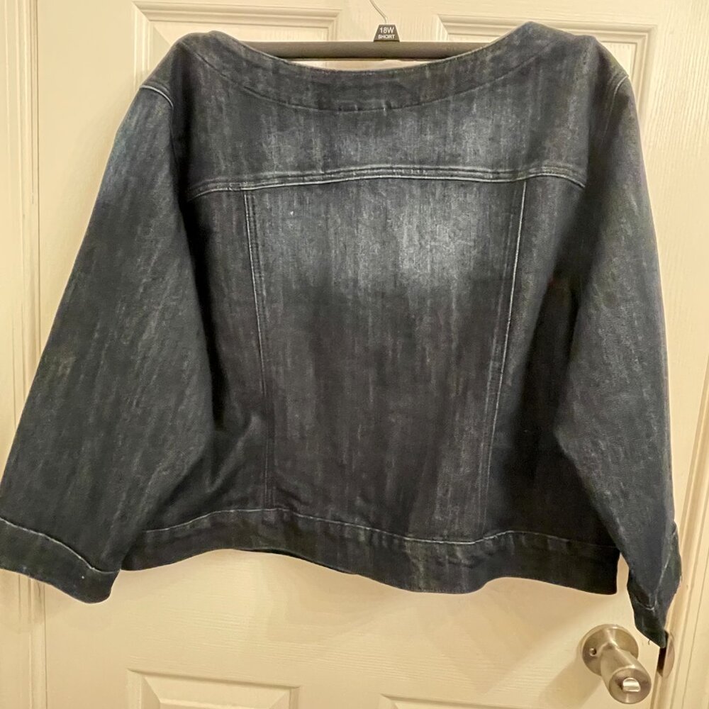 Ashley Stewart Denim and Black Lace Jacket Stretch size 26 - Picture 2 of 5